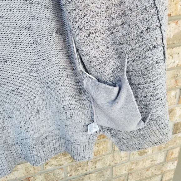Sonoma Gray Metalic Open Front Sweater Cardigan (Womens Small) Cable Knit Long - Picture 6 of 9